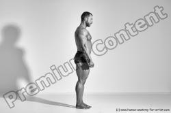 Underwear Man White Moving poses Muscular Short Brown Dynamic poses Academic